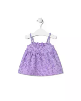 Платье для девочки на бретелях с принтом Kaos Tous, сиреневый