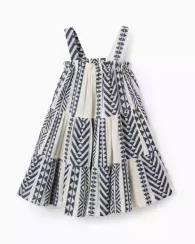 Платье для девочки на бретелях с племенным принтом Zippy, тёмно-синий