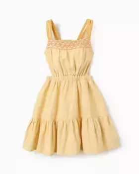 Платье для девочки на двойных бретелях и из бисера Zippy, жёлтый
