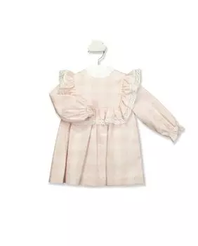 Платье для девочки розового цвета с клетчатым принтом BABID, розовый