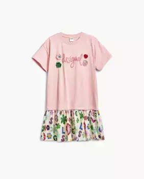 Платье для девочки с цветочной юбкой Desigual, цвет Rosa