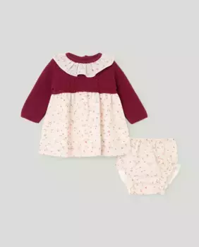 Платье для девочки с цветочным принтом и деревянными пуговицами Coconut El Corte Ingls, красный