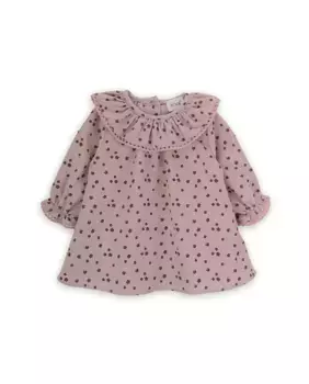 Платье для девочки с цветочным принтом и воротником с рюшами KNOT, розовый