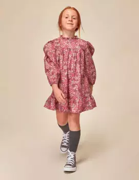 Платье для девочки с цветочным принтом и рюшами Gocco, цвет Maquillaje