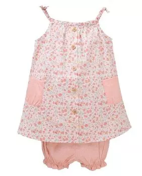 Платье для девочки с цветочным принтом и трусиками в тон Dadati, розовый