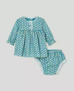 Платье для девочки с длинными рукавами и принтом по всей поверхности Coconut El Corte Ingls, зеленый