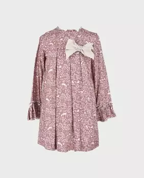 Платье для девочки с длинными рукавами и рюшами La Ormiga, розовый