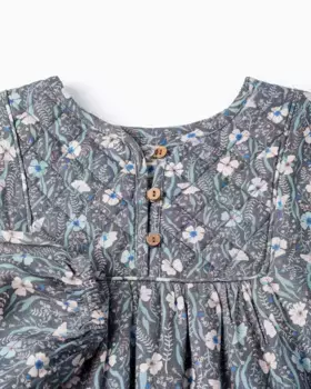 Платье для девочки с длинными рукавами и принтом Zippy, темно-серый