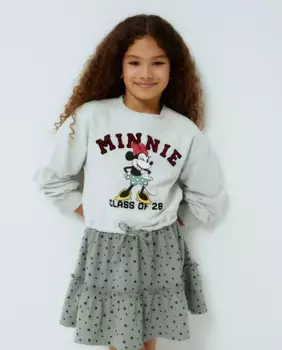 Платье для девочки с длинными рукавами Mickey Minnie Kids El Corte Ingls, светло-серый