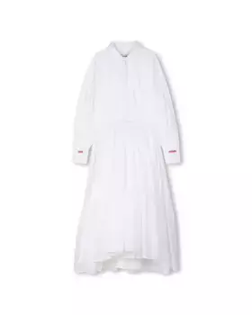 Платье для девочки с длинными рукавами и складками и кружевом Zadig & Voltaire, белый