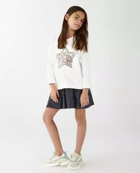 Платье для девочки с длинными рукавами и круглым вырезом El Corte Ingls, мультиколор