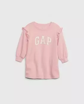 Платье для девочки с длинными рукавами и круглым вырезом Gap, розовый