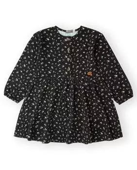 Платье для девочки с длинными рукавами и принтом Canada House, черный