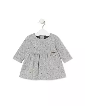 Платье для девочки с длинными рукавами и принтом с подвесками Tous, серый