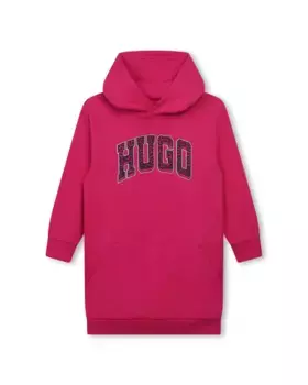 Платье для девочки с капюшоном и карманом-кенгуру Hugo, цвет Fucsia