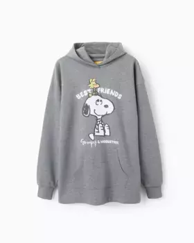 Платье для девочки с карманом-кенгуру и капюшоном на тему Снупи Zippy, розовый