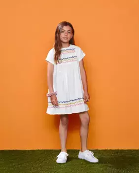 Платье для девочки с коротким рукавом Kids El Corte Ingls, цвет Crudo