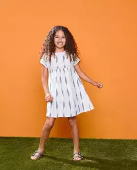 Платье для девочки с коротким рукавом Kids El Corte Ingls, белый