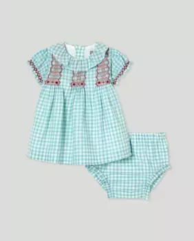 Платье для девочки с коротким рукавом и рюшами Coconut El Corte Ingls, зеленый