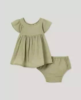 Платье для девочки с короткими рукавами и рюшами Baby El Corte Ingls, охра