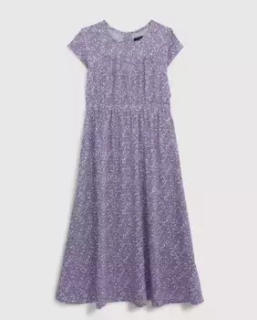Платье для девочки с короткими рукавами и резинкой на талии IKKS, сиреневый