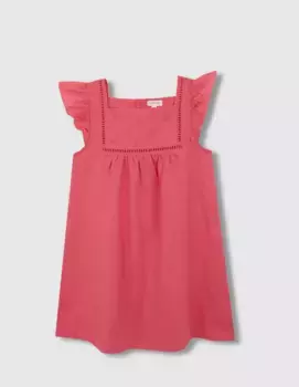 Платье для девочки с короткими рукавами и рюшами на рукавах Gocco, цвет Rosa