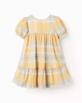 Платье для девочки с короткими рукавами и клетчатым принтом Zippy, желтый