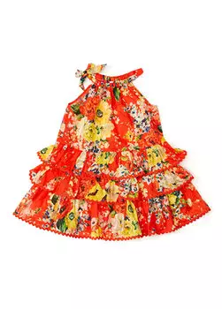 Платье для девочки с красным узором Zimmermann