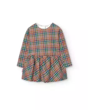 Платье для девочки с круглым вырезом и клетчатым принтом Boboli, мультиколор