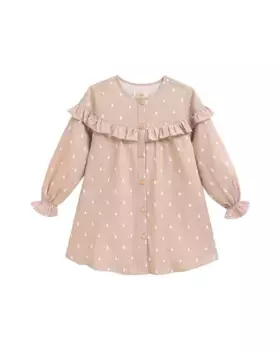 Платье для девочки с микропринтом и рюшами Dadati, бежевый