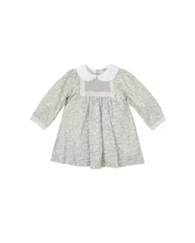 Платье для девочки с мини цветами и кружевом BABID, зеленый