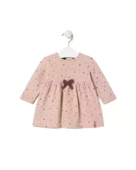 Платье для девочки с мишками и декоративным бантом Tous, розовый