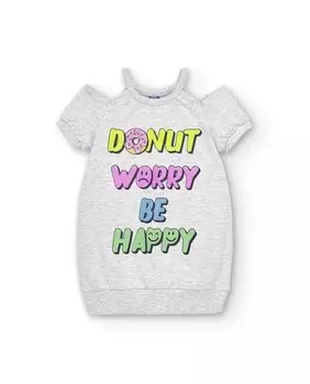 Платье для девочки с надписью в виде пончика Charanga, серый