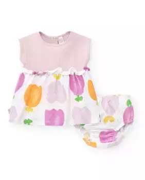 Платье для девочки с подходящим платьем с подходящими трусиками Tuc tuc, белый