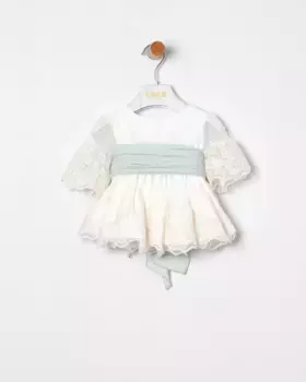 Платье для девочки с подходящим поясом и трусиками Coco Acqua, цвет Verde Agua