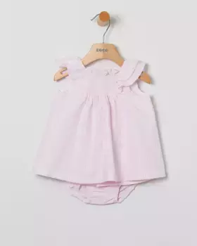 Платье для девочки с полосатым принтом и трусиками в тон Coco Acqua, цвет Rosa