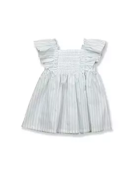 Платье для девочки с полосатым ремешком с рюшами BABID, светло-синий