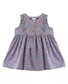 Платье для девочки с принтом и рюшами Knot, синий