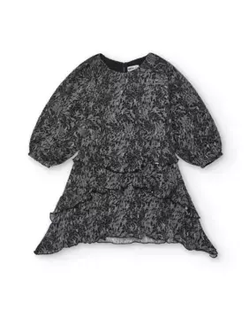 Платье для девочки с принтом и рюшами Tuc tuc, черный