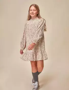 Платье для девочки с принтом и рюшами Gocco, цвет Natural