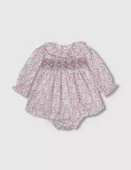 Платье для девочки с принтом и подгузником в тон Gocco, белый