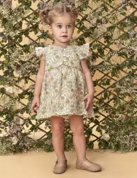 Платье для девочки с принтом и трусиками в тон Gocco, белый