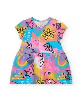 Платье для девочки с принтом и короткими рукавами Tuc tuc, мультиколор