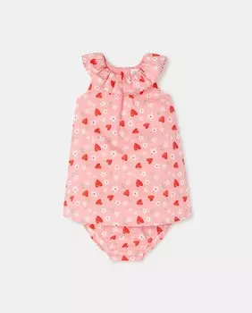 Платье для девочки с принтом и рюшами El Corte Ingls, розовый