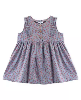 Платье для девочки с принтом и рюшами KNOT, синий