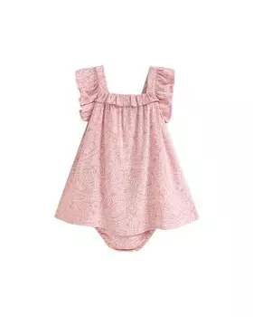 Платье для девочки с принтом пейсли и трусиками в тон Dadati, розовый