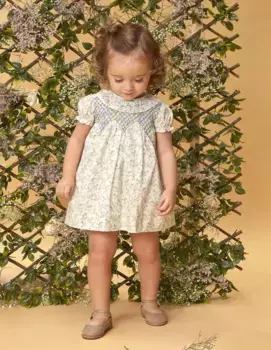 Платье для девочки с принтом полевых цветов и трусиками в тон Gocco, голубой