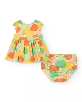 Платье для девочки с принтом яблока и трусиками в тон Tuc tuc, многоцветный