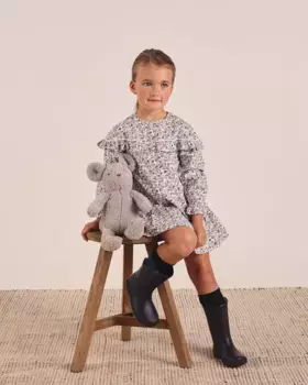 Платье для девочки с принтом в виде сине-горчичных листьев Dadati, мультиколор