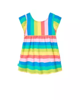 Платье для девочки с разноцветным полосатым принтом Boboli, многоцветный